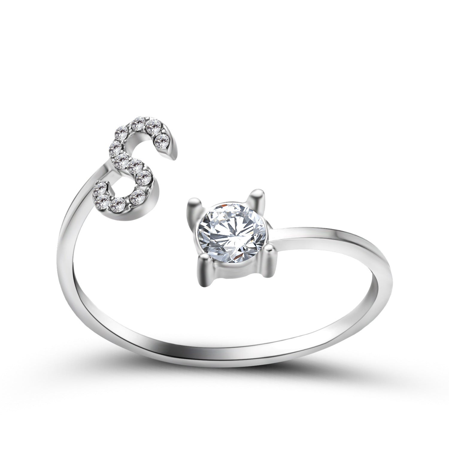 New Design Adjustable 26 Initial Letter Ring