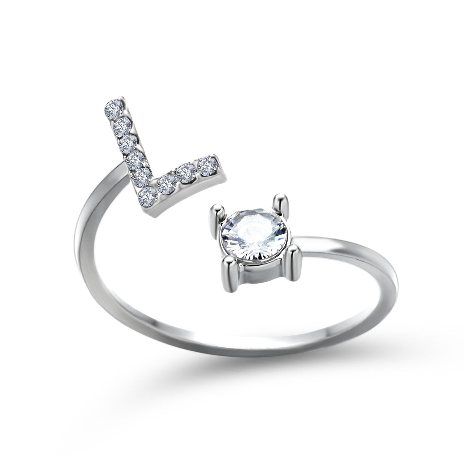 New Design Adjustable 26 Initial Letter Ring