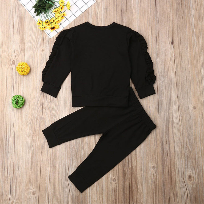 Newborn Baby Boys Girls Ruffles Jumper Solid Long Sleeve Sweatshirt Tops