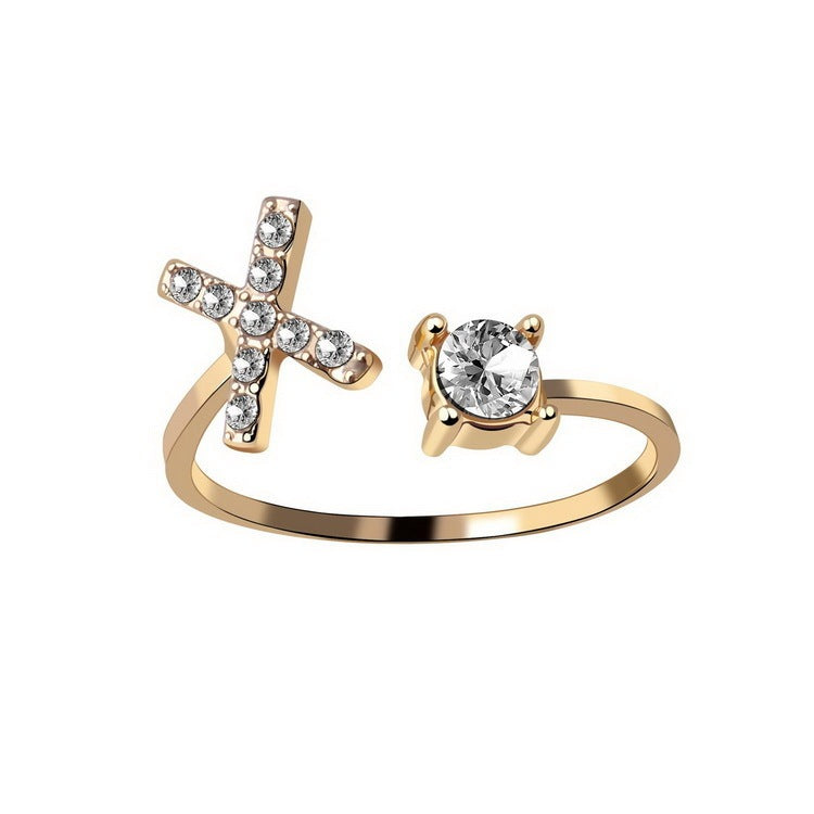 New Design Adjustable 26 Initial Letter Ring