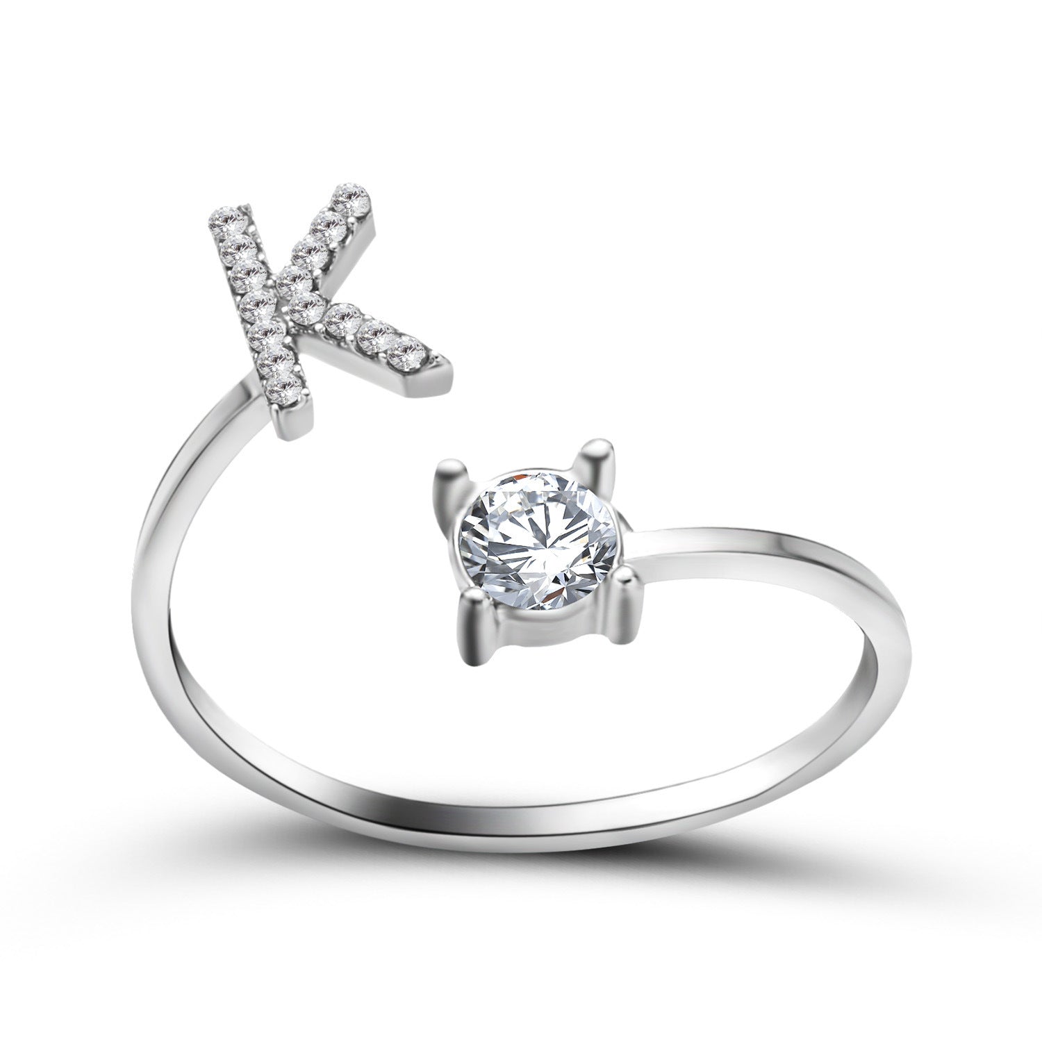 New Design Adjustable 26 Initial Letter Ring