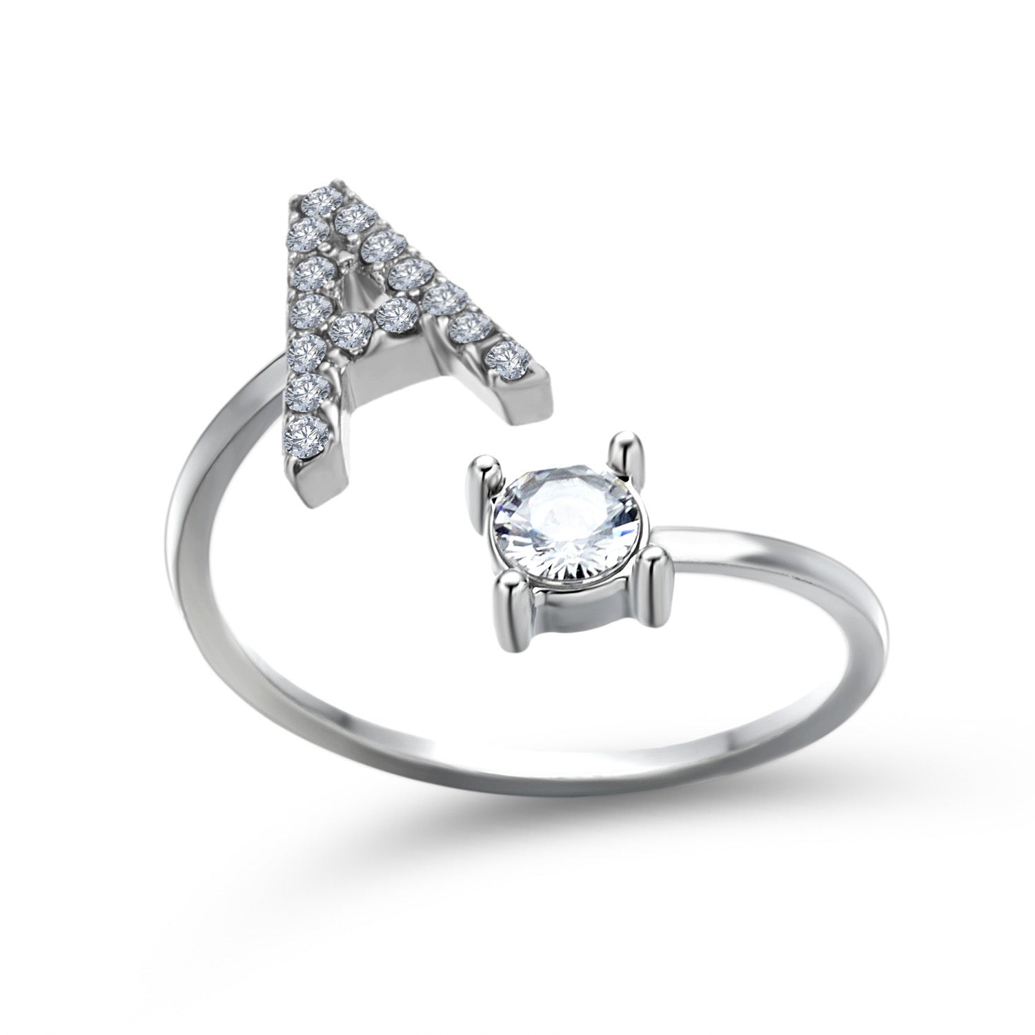 New Design Adjustable 26 Initial Letter Ring