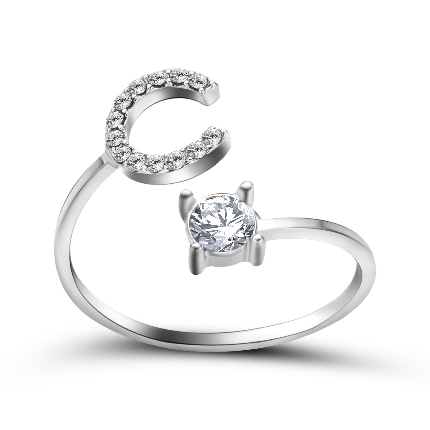 New Design Adjustable 26 Initial Letter Ring