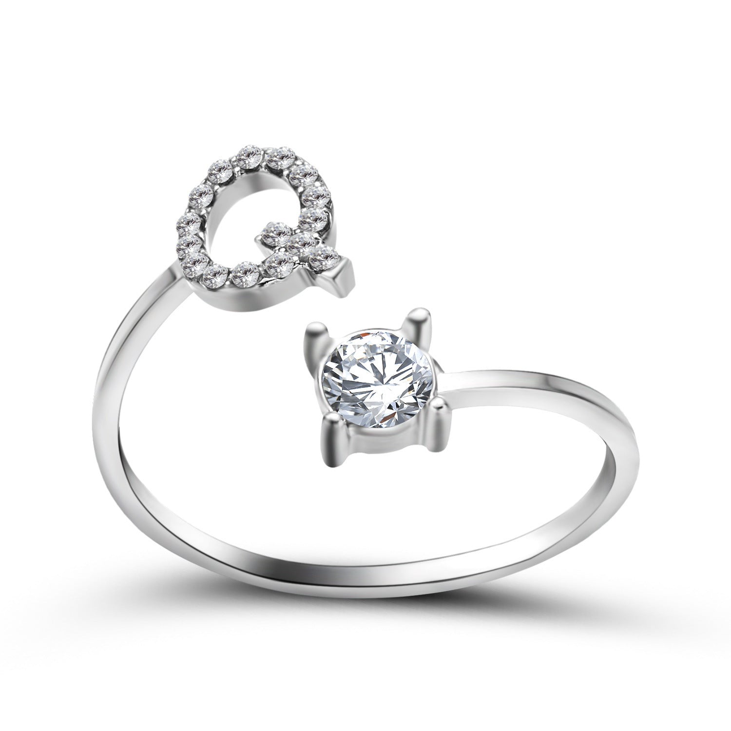 New Design Adjustable 26 Initial Letter Ring