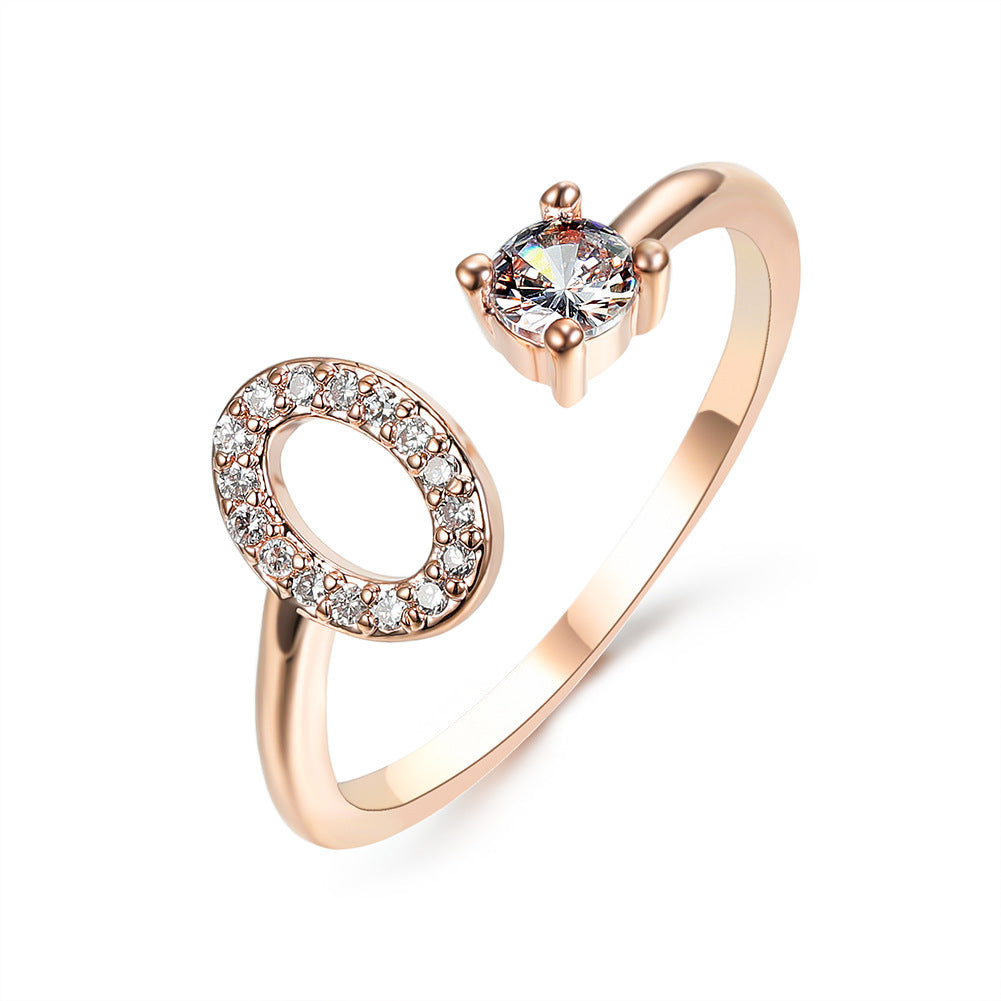 New Design Adjustable 26 Initial Letter Ring