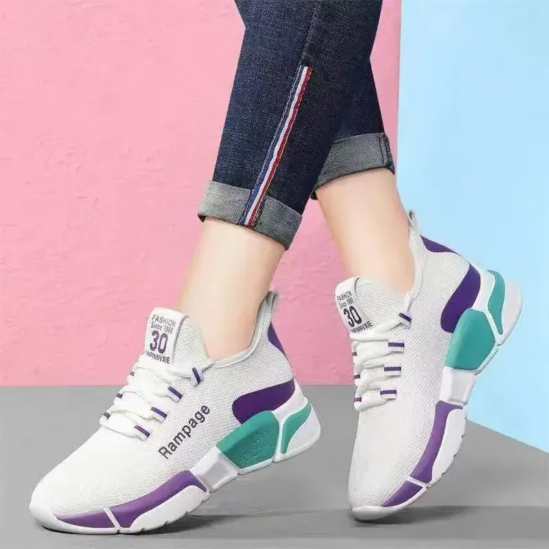 Fashionable and simple new women's shoes, comfortable women's shoes, spring and autumn lace-up comfortable light sports shoes