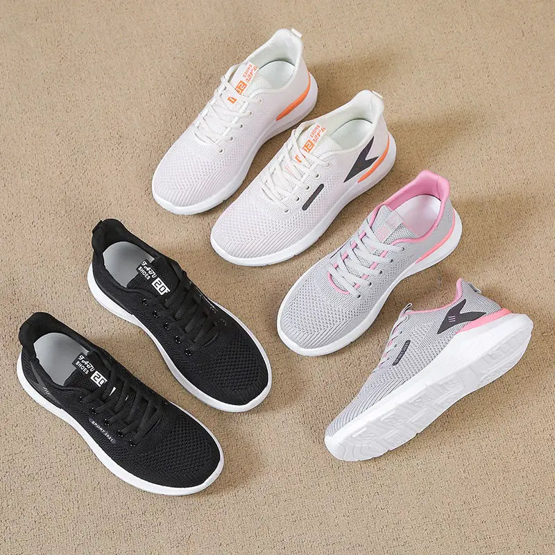 2025 NEW HOT Women Air Mesh Running Shoes Lightweight Lace Up Sneakers Flat Sole Casual Tennis Shoes for Outdoor Activities