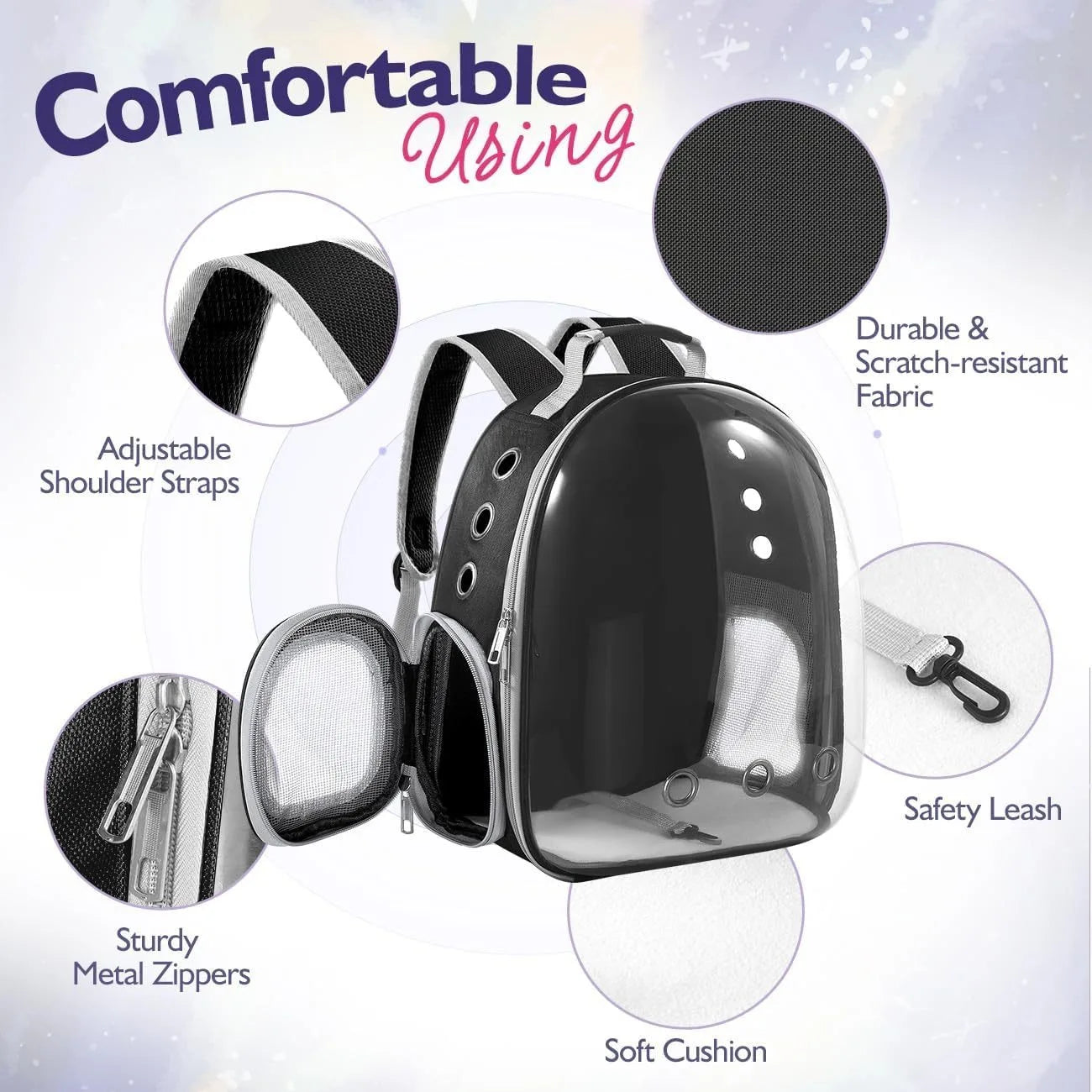 Backpack Carrier/ Bubble Carrying Bag for Small Medium Dogs Cats, Transparent Cat Space Capsule, Breathable Cat/ Dog Travel Bag