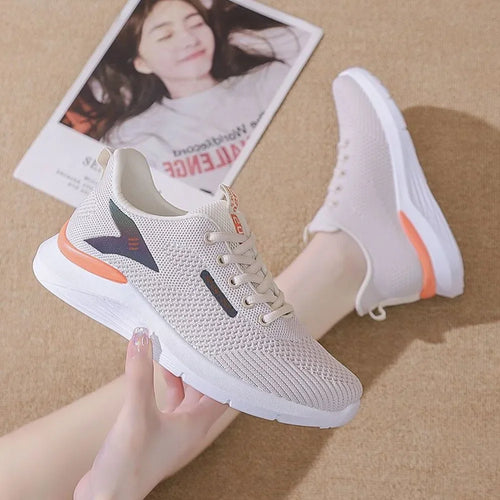 2025 NEW HOT Women Air Mesh Running Shoes Lightweight Lace Up Sneakers Flat Sole Casual Tennis Shoes for Outdoor Activities