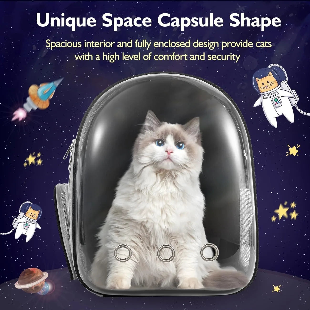 Backpack Carrier/ Bubble Carrying Bag for Small Medium Dogs Cats, Transparent Cat Space Capsule, Breathable Cat/ Dog Travel Bag