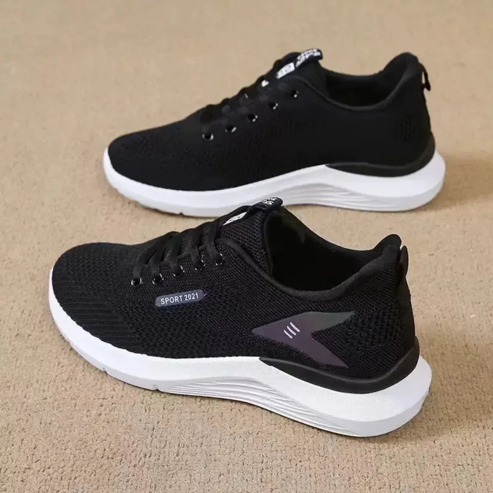 2025 NEW HOT Women Air Mesh Running Shoes Lightweight Lace Up Sneakers Flat Sole Casual Tennis Shoes for Outdoor Activities