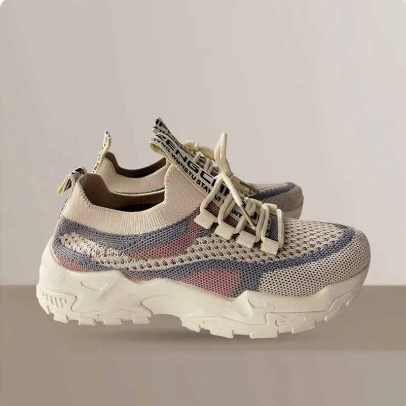 2025 NEW HOT Women Air Mesh Running Shoes Lightweight Lace Up Sneakers Flat Sole Casual Tennis Shoes for Outdoor Activities