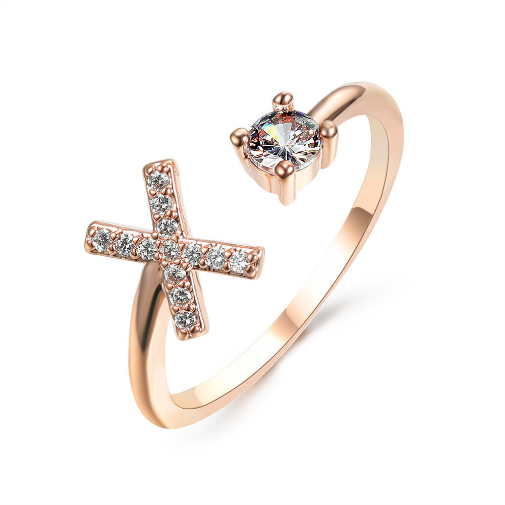 New Design Adjustable 26 Initial Letter Ring